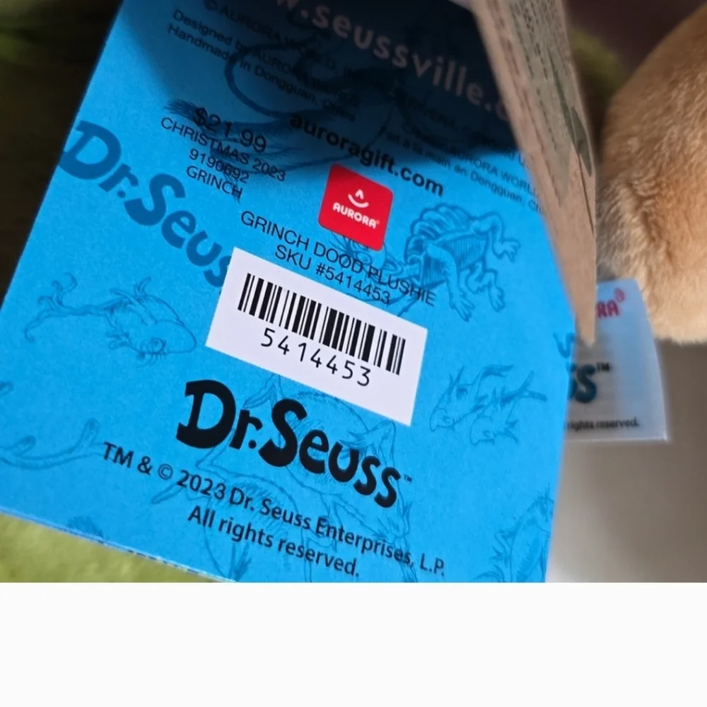 The Grinch DR. SEUSS maxx 2 plush nwt - Picture 4 of 4